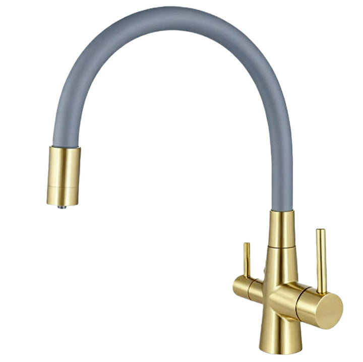 Stainless steel kitchen faucet with spray function