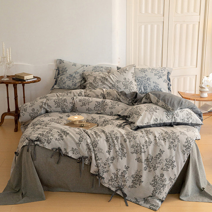 Cotton bedding set, 4-piece, double gauze