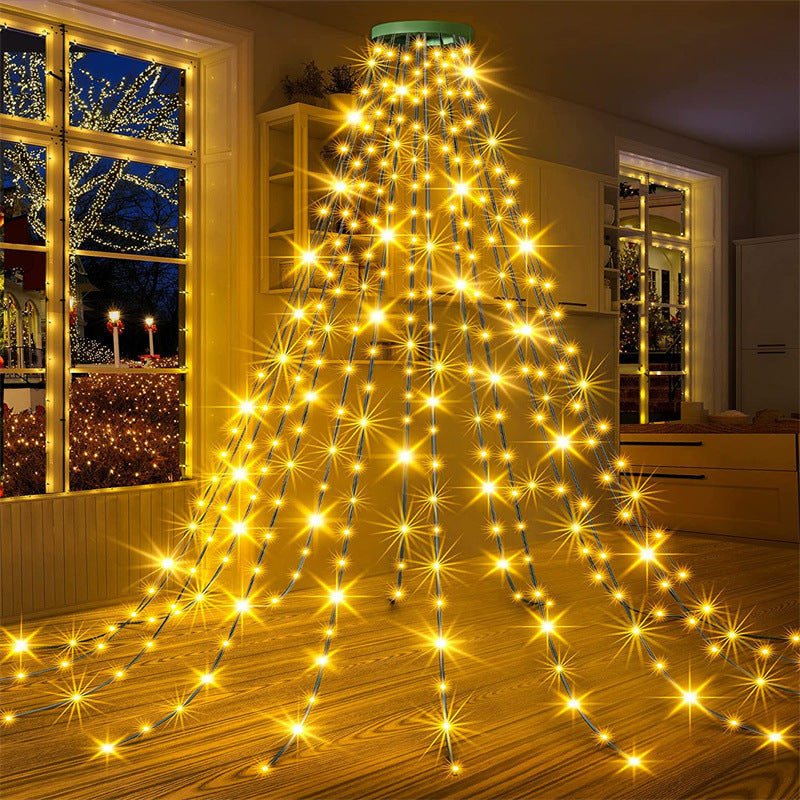 LED Christmas Tree String Lights with Star