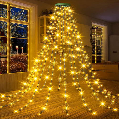 LED Christmas Tree String Lights with Star