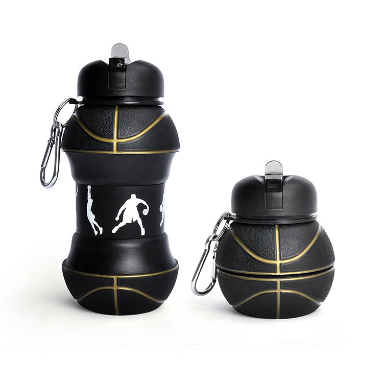 Collapsible silicone sports drinking bottle 550 ml