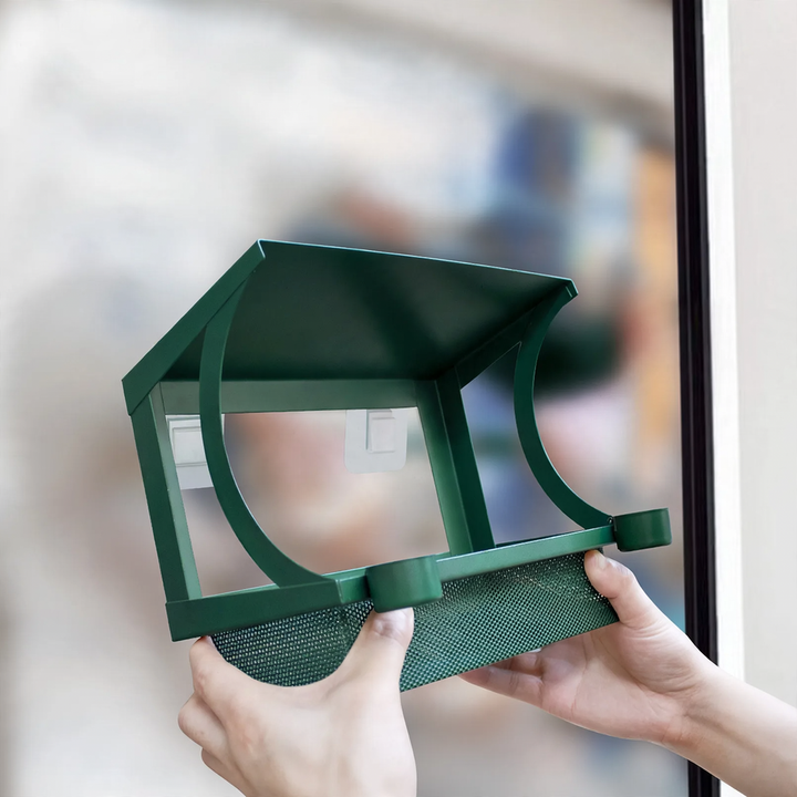 Metal Bird Feeding Station for Window Wall Mounting