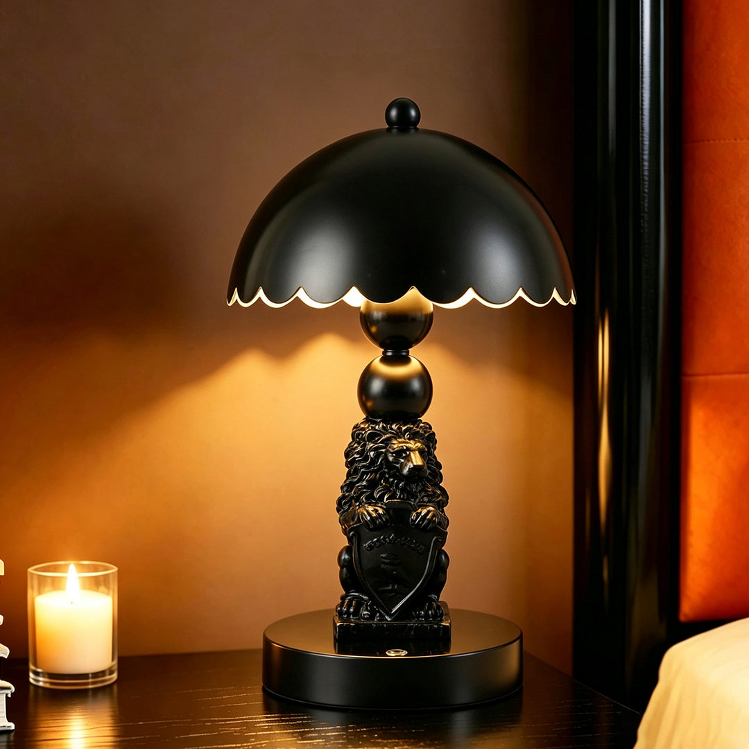 Black Lion Mushroom Lamp with Color Change
