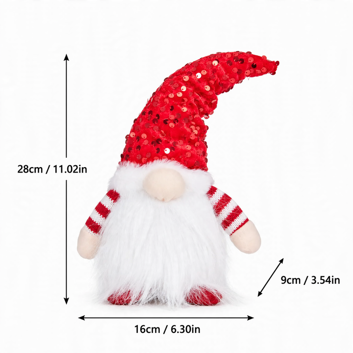 Lighted Christmas elf figure with sequin hat