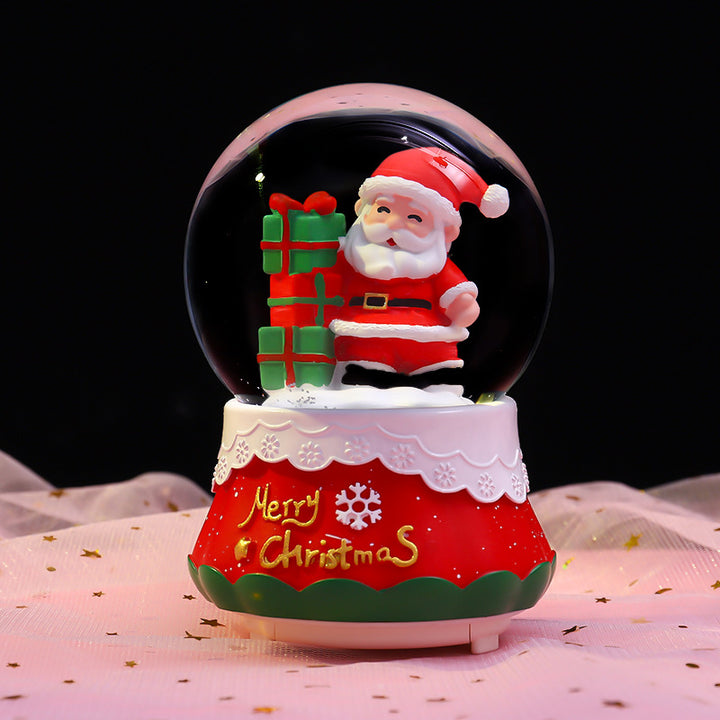 Christmas snow globe with light and music