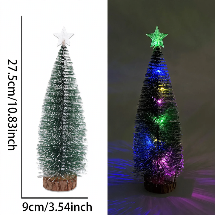 Miniature Christmas tree with snow look