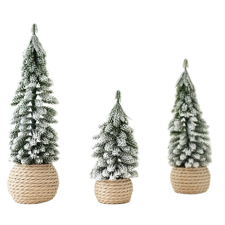 Mini Christmas tree with flocking, PE, table decoration