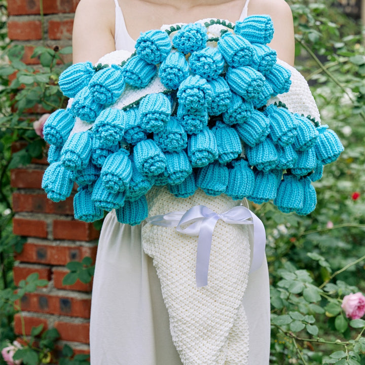 Chenille-blanket, flower-shaped, decorative