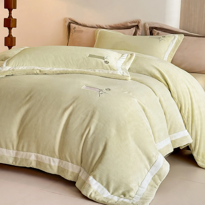 Milk fiber bedding set, 4-piece, premium