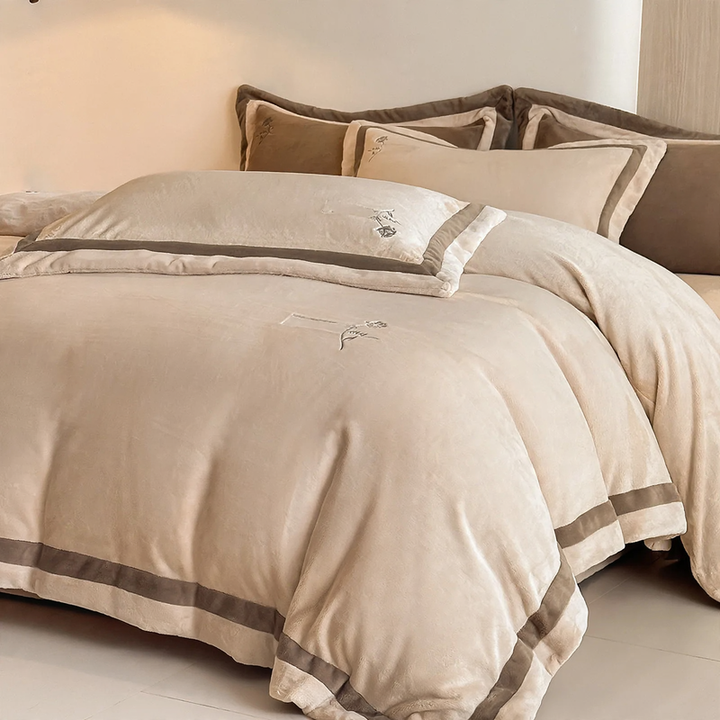 Milk fiber bedding set, 4-piece, premium