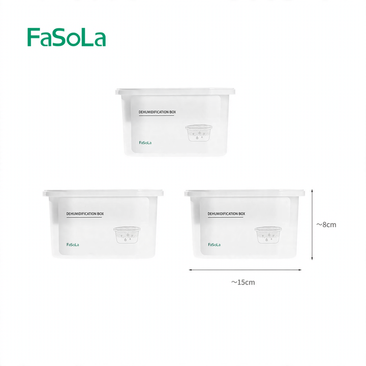 Dehumidifier box for wardrobes and living spaces