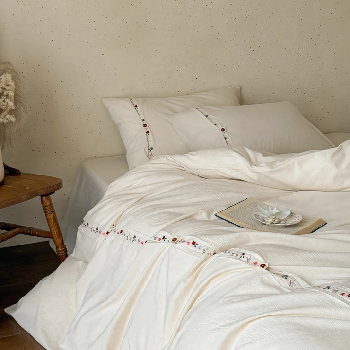 Cotton Linen Bedding Set 4-piece, Japanese Style