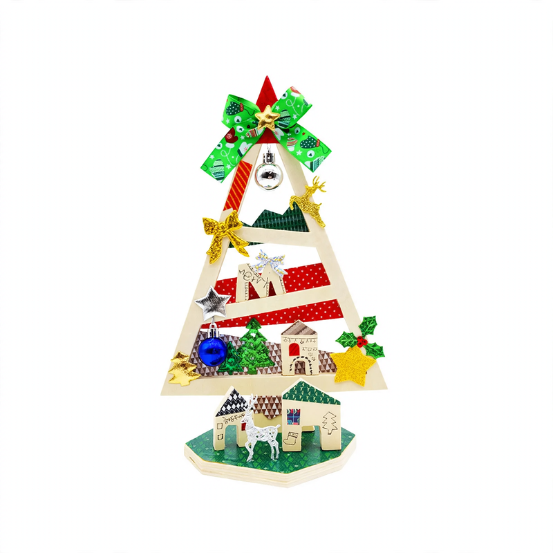 DIY Wood Christmas Tree, Miniature Table Decoration