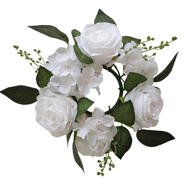 Artificial Rose Candle Wreath, 20 cm