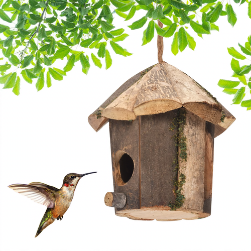 Isolated birdhouse made of wood