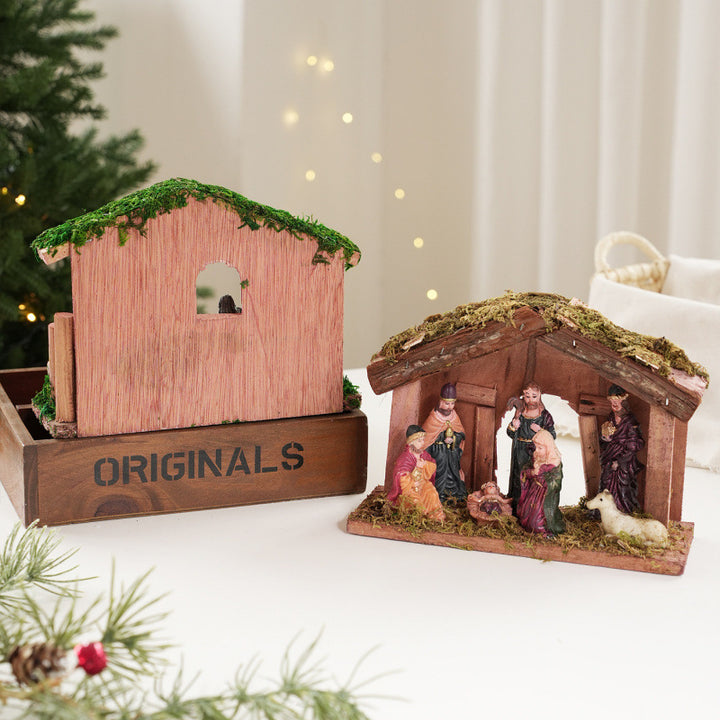 Christmas crib decoration with figures