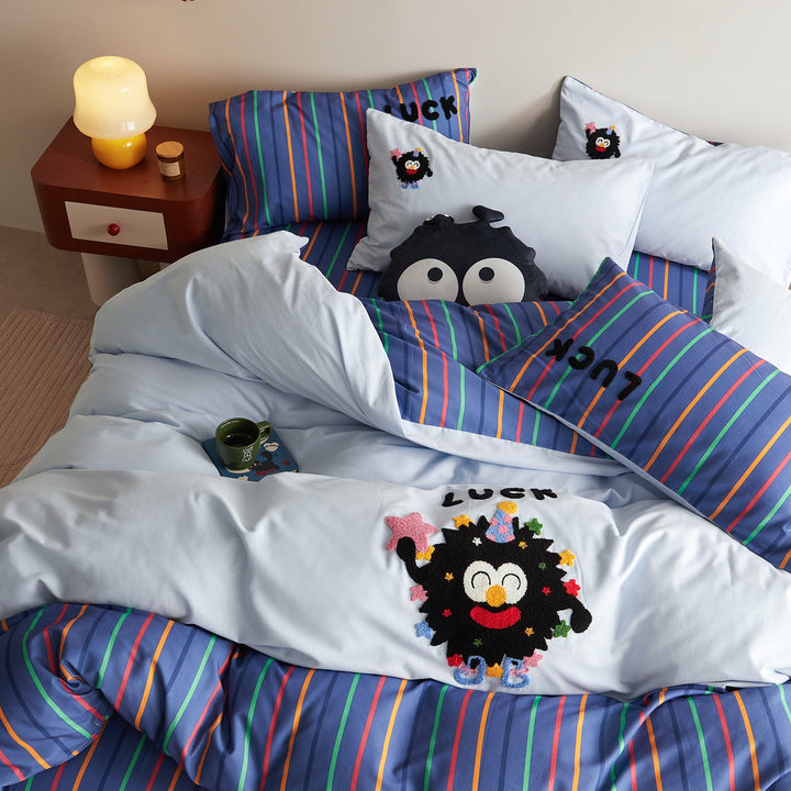 Cotton bedding set, cartoon pattern, 4-piece