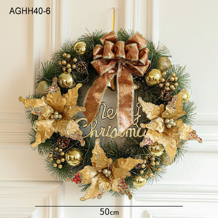 Christmas wreath with lighting, PVC, various designs