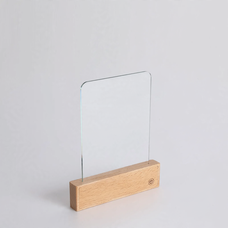 Flat reading lamp made of real wood, USB rechargeable