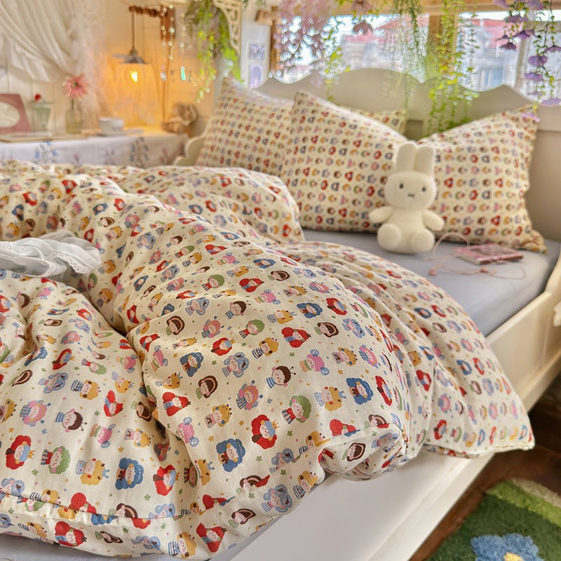 Cotton bedding set, double-layer yarn, various sizes