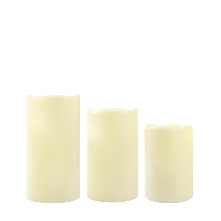 Weatherproof LED pillar candle with remote control