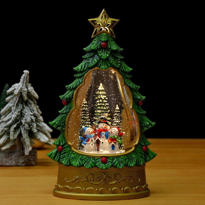 Decorative Christmas Lantern with Snow Effect and Light
