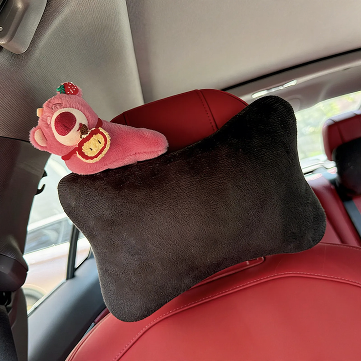 Car pillow with cartoon design, cotton