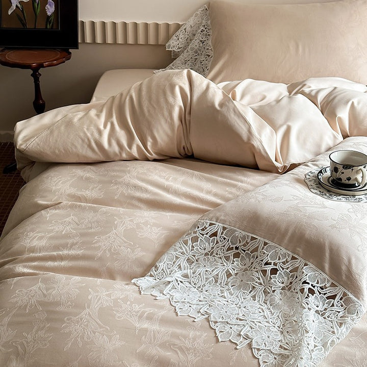 French bedding set, 4-piece, long staple cotton
