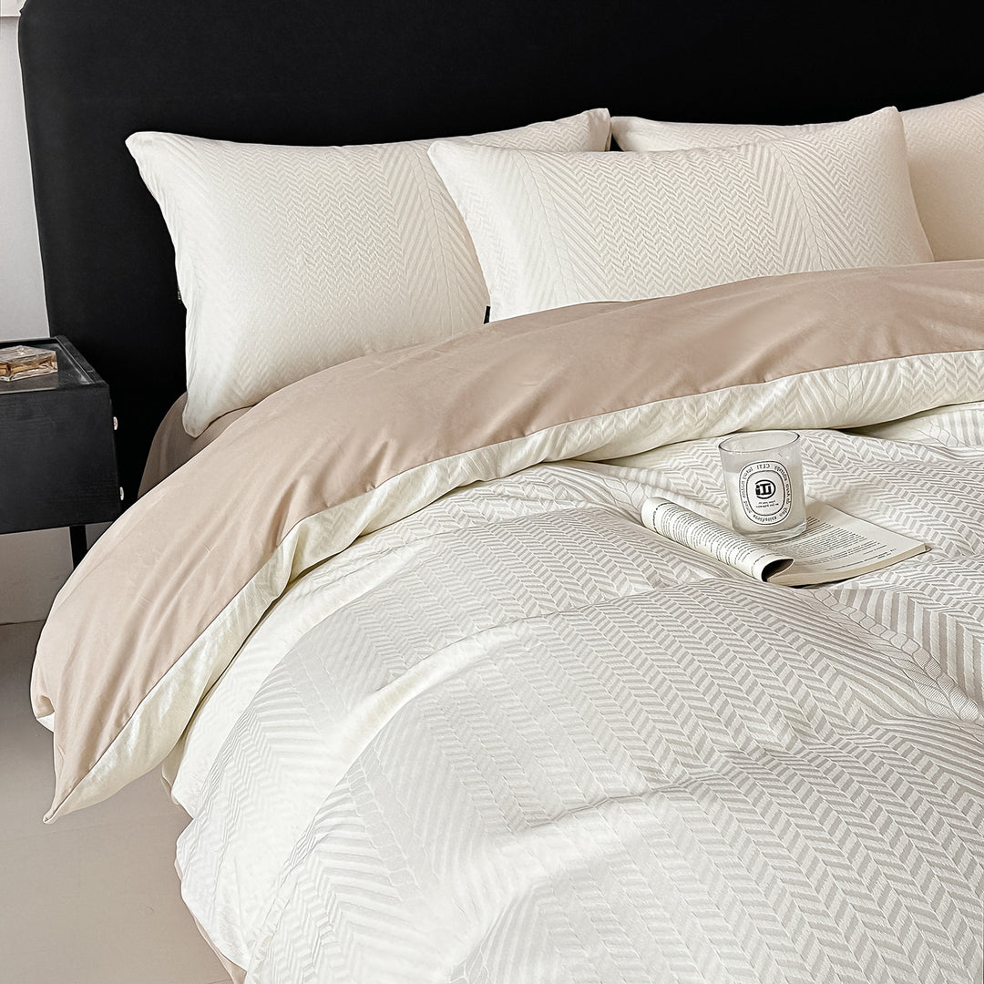 Cotton bedding set, long pile, floral pattern
