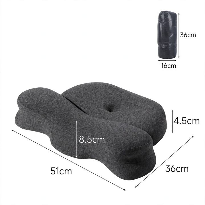 Ergonomic neck pillow made of memory foam, asymmetrical