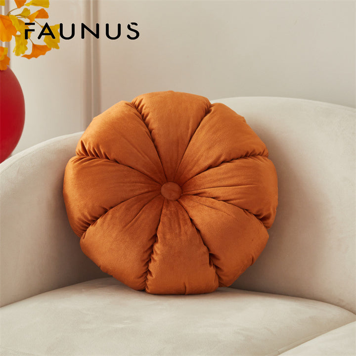 Round plush seat cushion with foldable design, 35×35 cm