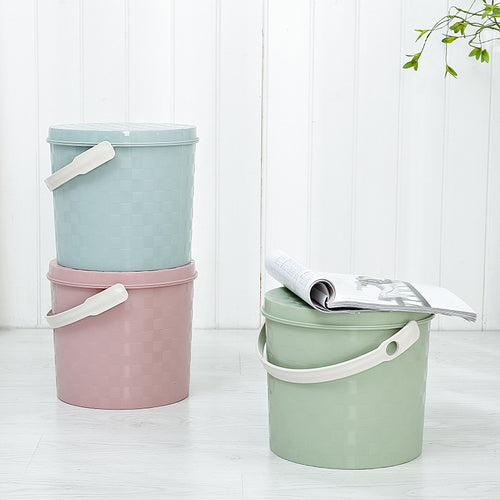 Plastic bucket with handle, various sizes