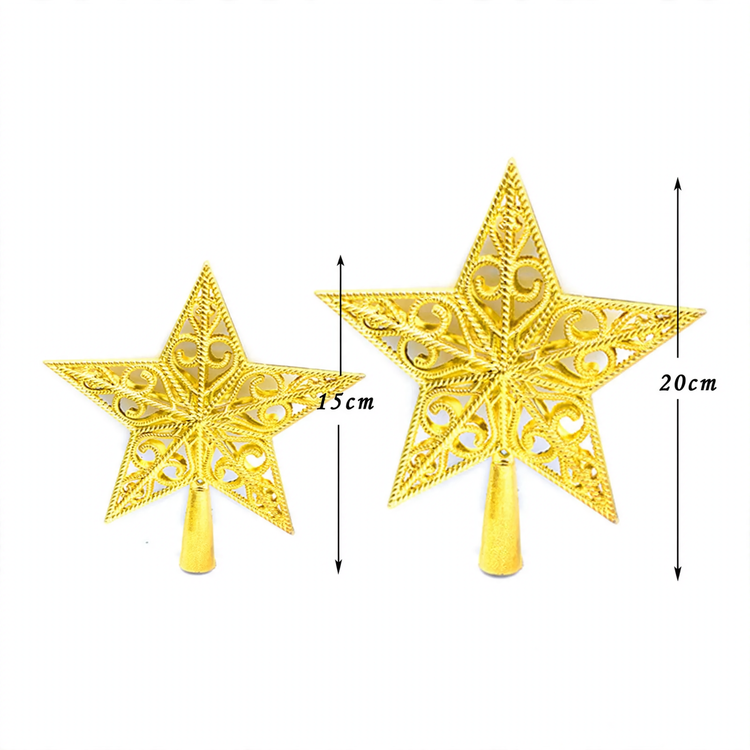 Christmas tree top star with sequins, 15cm or 20cm