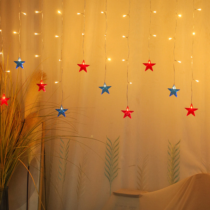 LED star curtain string lights for atmospheric decoration