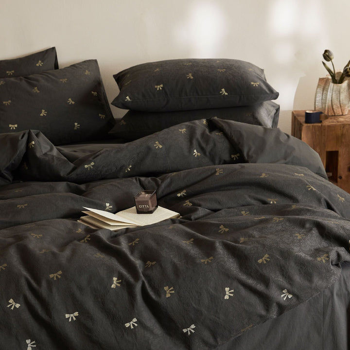 Cotton bedding set, 4-piece, butterfly pattern
