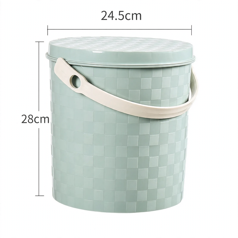 Plastic bucket with handle, various sizes