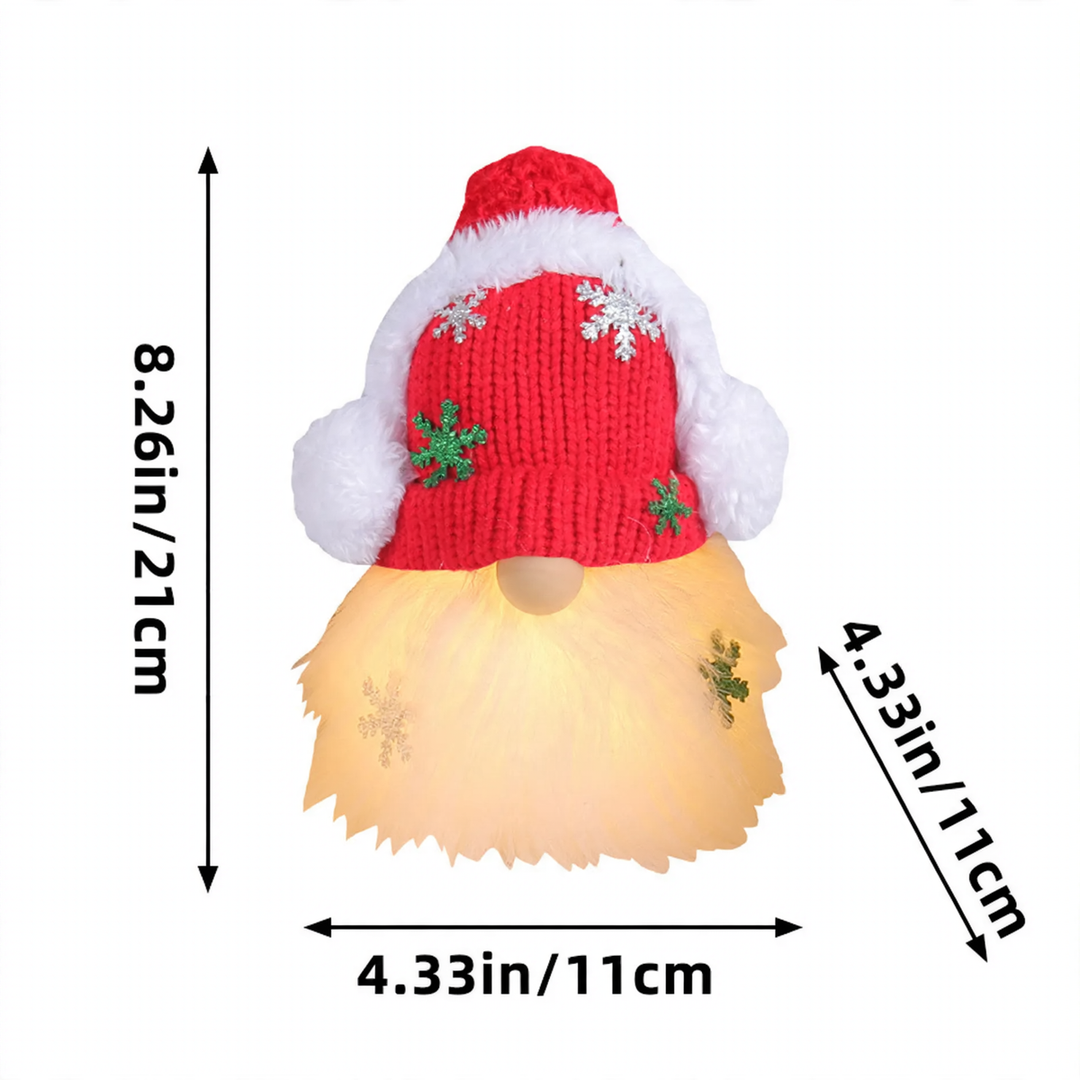 Glowing Christmas Gnome with Sequin Hat