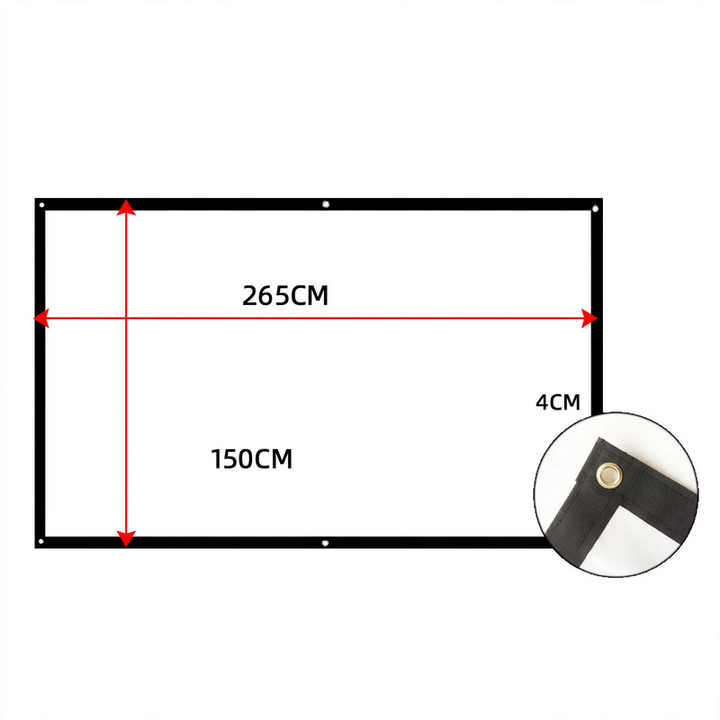 Projection screen, canvas made of sailcloth