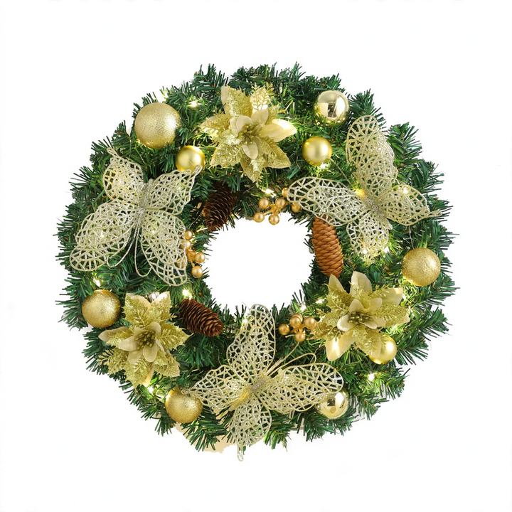 Christmas wreath made of PVC in a modern style