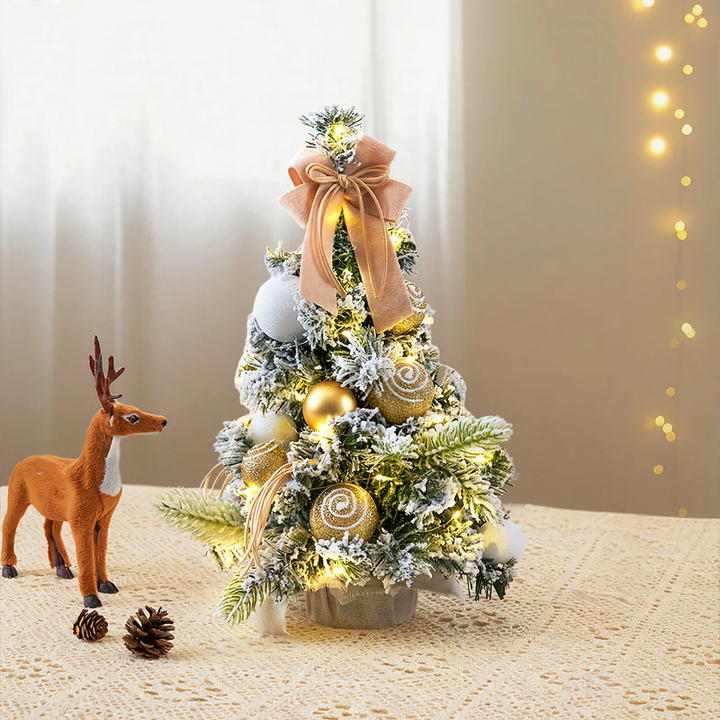Mini Christmas tree with bow decoration, PVC