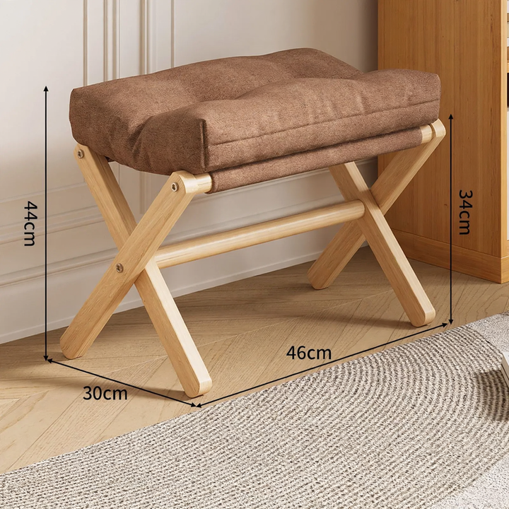 Foldable wooden stool with storage