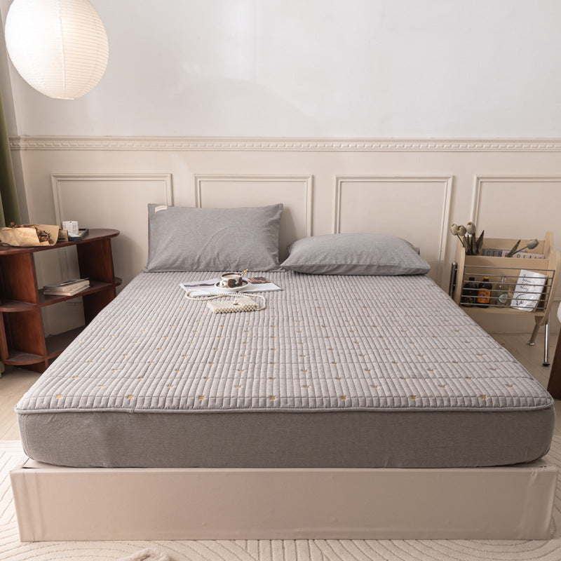 Cotton fitted sheet with protective layer, 180×200 cm