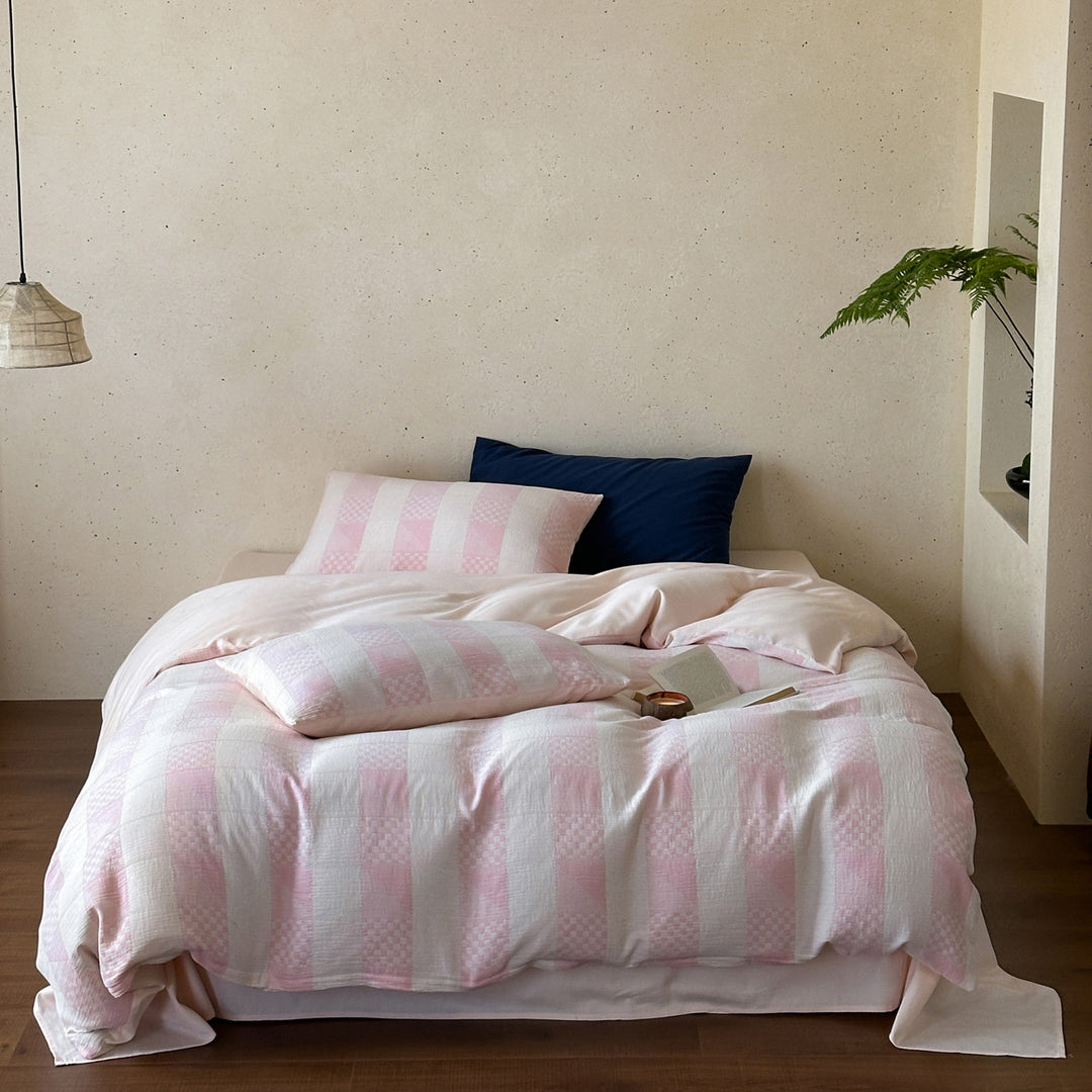 Cotton bedding set, double gauze with jacquard pattern