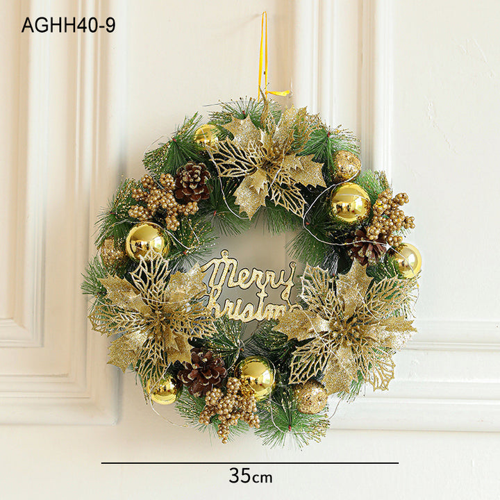 Christmas wreath with lighting, PVC, various designs