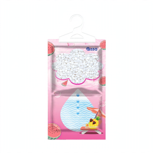 Hanging dehumidifying bags for wardrobes