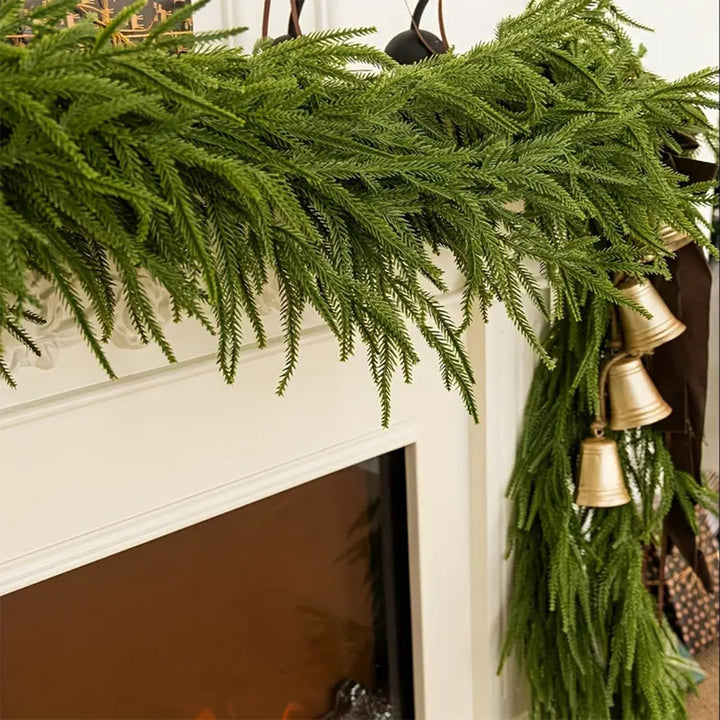 Artificial Norfolk fir wreath made of PE