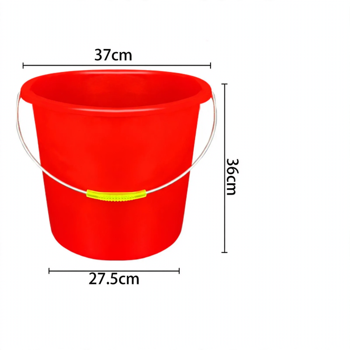 Plastic bucket with handle, various sizes