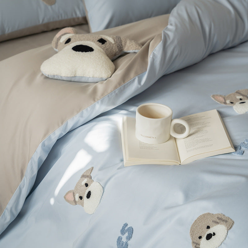 Cotton bedding set, 100, cartoon pattern, four pieces