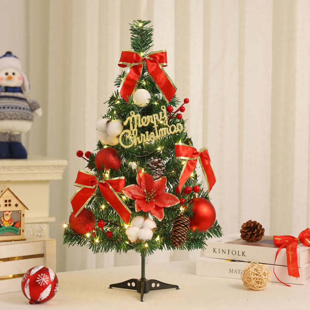 Mini Christmas tree, PVC, 60 cm, with lighting