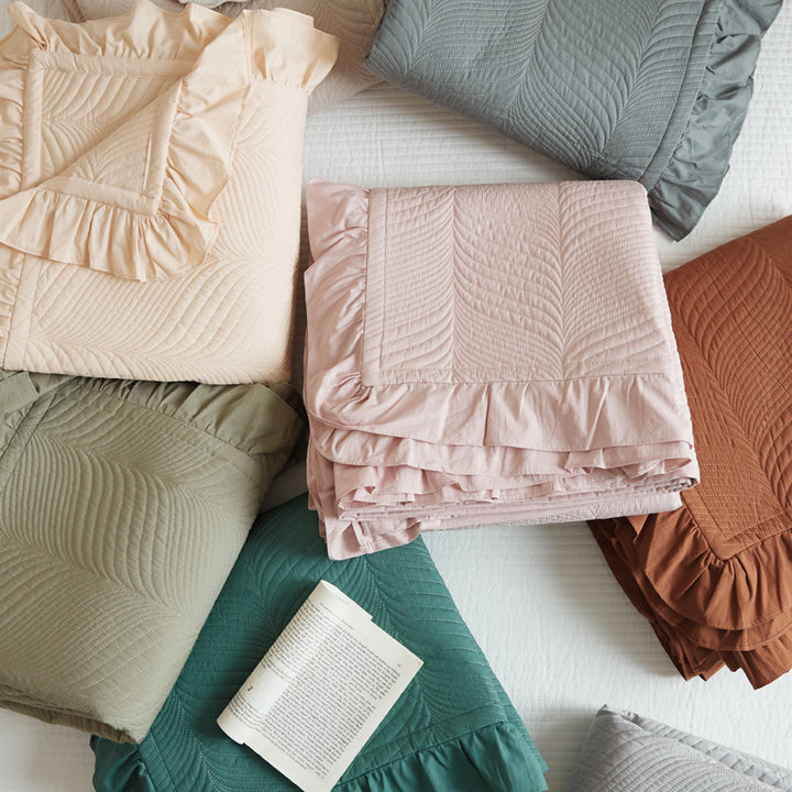 Cotton bedspread, 3-piece, quilted
